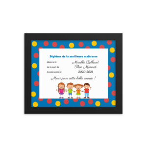 Diplôme de la meilleure maîtresse - A personnaliser