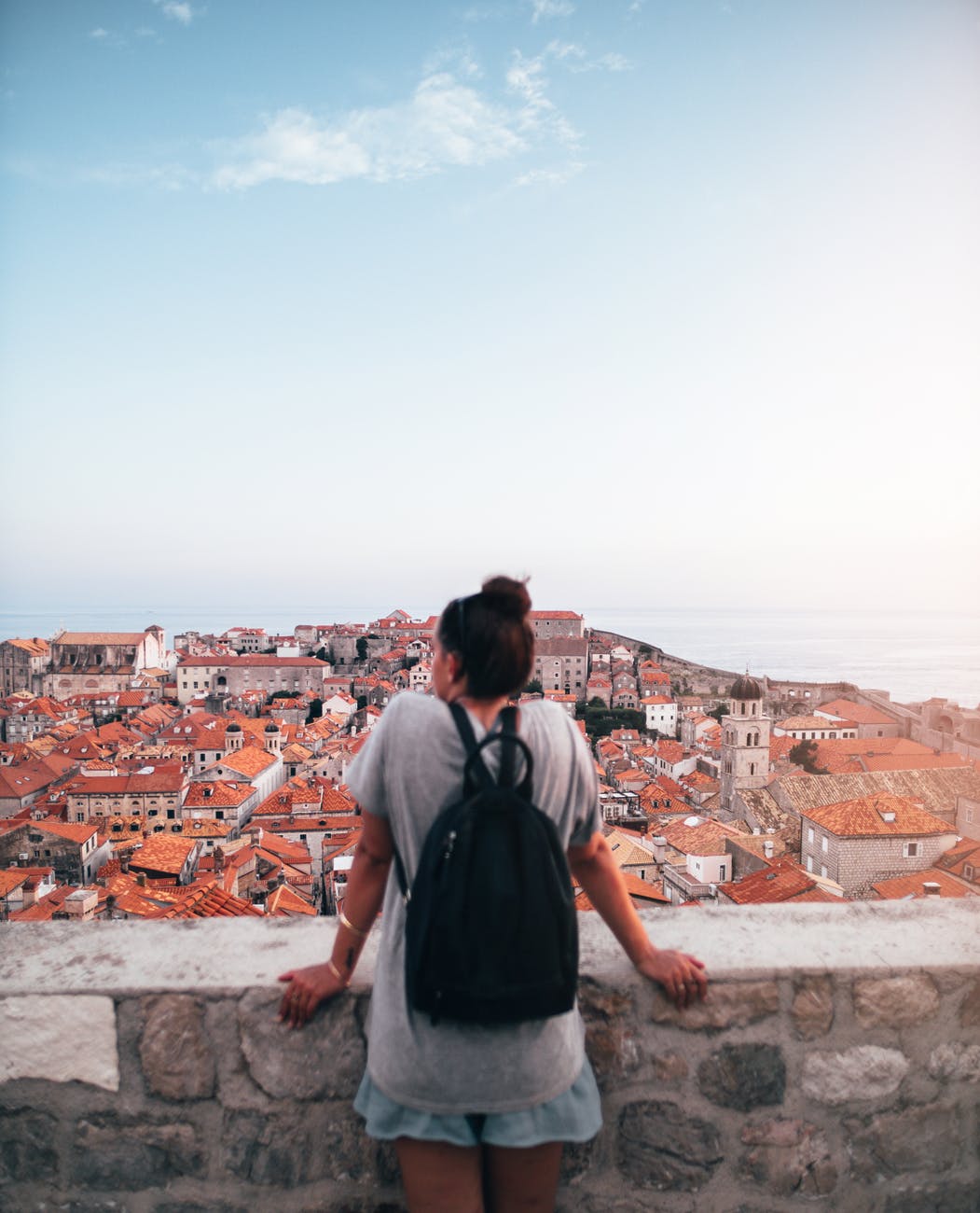 woman overlooking the city