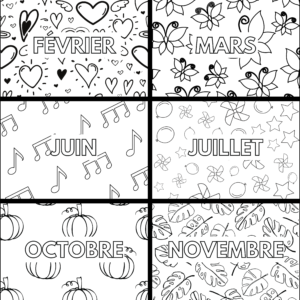 Les mois de l'année - Illustrations